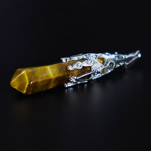 Pendule <span class=keywords><strong>en</strong></span> pierre de cristal rose naturel pour radiesthésie <span class=keywords><strong>Divination</strong></span> prisme hexagonal Chakra énergie bijoux spirituels cadeau-vert - Product Image 2