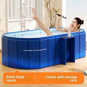 Bañera Plegable <span class=keywords><strong>de</strong></span> MDF, Bañera Portátil <span class=keywords><strong>de</strong></span> PVC con Mesa Lateral para <span class=keywords><strong>Camping</strong></span>, RV, Hogar, Adultos, Mascotas, Baño <span class=keywords><strong>de</strong></span> Hielo, OEM - Product Image 4