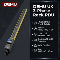 PDU industriel 1U triphasé, prise UK BS1363, 13A, 12 voies, 380 volts, 63 ampères, 41 kW, UKCA