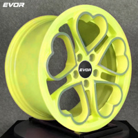 Velg Racing EVOR Laris Manis Custom 5 Lubang Bentuk Hati Warna Pink Ukuran 19/20/21/22/23 Inch Bahan Aluminium Alloy untuk BMW Audi Forged Wheels