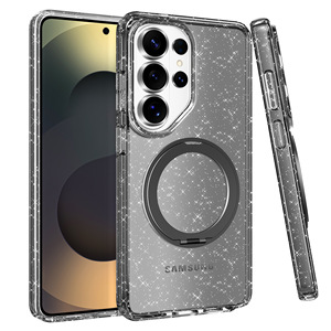 Funda Magnética con Brillantina para Samsung <span class=keywords><strong>Galaxy</strong></span> S26 Ultra, Funda con Soporte Giratorio de <span class=keywords><strong>360</strong></span> Grados, Funda Protectora Antigolpes para S26 Plus S26 - Product Image 1