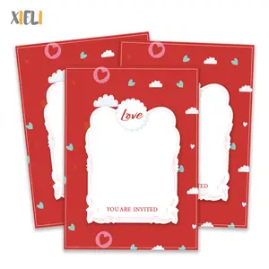 Cartão de convite com envelopes para decoração de festa de Dia dos Namorados Xieli