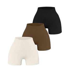 2025 Fashion Solid Drawstring Knitted Shorts for Women Yoga Workout Athletic Seamless High Waist Gym <b>Leggings</b> - Product Image 2