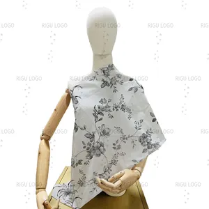 RIGU Textilien Esse Textil Günstige 100% Rayon 30*68 Challis Blumen druck Viskose gewebtes Kleid Stoff für Frauen Kleidungs stück