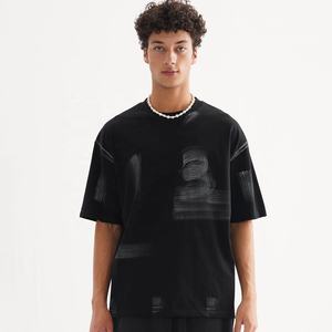 T-shirt pour homme en coton 100% de qualité supérieure, imprimé vintage surdimensionné, fabriqué sur mesure en Chine, Guangzhou - Product Image 2