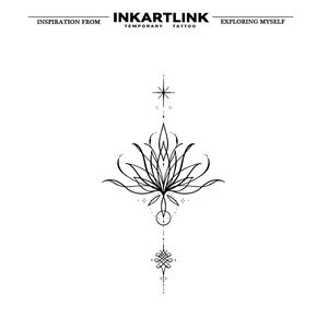 INKARTLINK Pegatina de Tatuaje Minimalista de Loto, Diseño Geométrico de Estrella y Líneas, Arte Corporal Semipermanente Herbal de 15 Días, Venta al por Mayor - Product Image 4