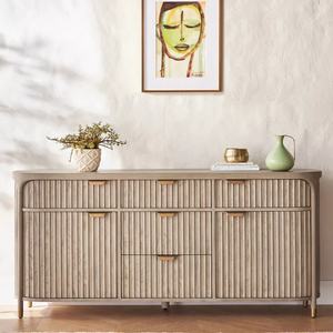 Aparador Moderno de Lujo en Madera Sólida, Mueble de Almacenamiento para Comedores - Product Image 1