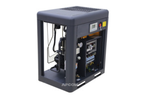 เครื่องอัดอากาศแบบสกรูอุตสาหกรรม APCOM 37KW 50HP ลดราคาพิเศษ, เครื่องอัดอากาศแบบโรตารี่ VSD สีเหลือง ประหยัดพลังงาน - Product Image 3