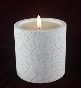 Mèche noire de mariage non parfumée <span class=keywords><strong>bougie</strong></span> LED sans flamme à <span class=keywords><strong>fausse</strong></span> <span class=keywords><strong>cire</strong></span> blanche à piles avec flamme réelle 3D - Product Image 4