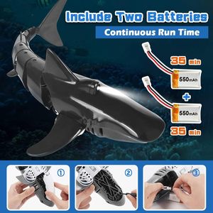 Bateau télécommandé électrique HY 2.4G 1:18 en forme de requin, jouet RC pour garçons et filles, excellent cadeau pour la <span class=keywords><strong>piscine</strong></span> et la salle de bain - Product Image 3