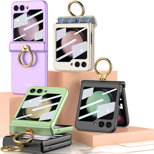 เคสโทรศัพท์ฝาพับแม่เหล็กสำหรับ Samsung Z Flip 5พร้อมห่วงยึดกันกระแทกกระจกในตัวเคสกันกระแทก - Product Image 1