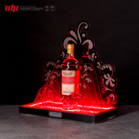 TERMEIN Présentoir à bouteilles lumineux en acrylique RGB personnalisable avec base éclairée à couleurs changeantes