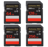 Carte Mémoire Mini SD Extreme PRO 100 % Originale de Marque 200 Mo/s 64 Go/128 Go/256 Go/512 Go pour Appareil Photo, Emballage Anglais