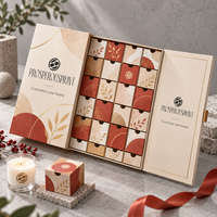 Calendrier de l'Avent de Noël 24 Jours – Boîte Mystère Surprise DIY – Coffret Cadeau pour Petite Amie – Boîte d'Emballage Artisanale pour Bougies