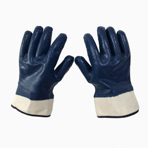 Guantes de seguridad a prueba de aceite sumergidos en nitrilo azul, guantes resistentes a productos químicos de gas y aceite ácido, guantes de trabajo resistentes completamente sumergidos - Product Image 2