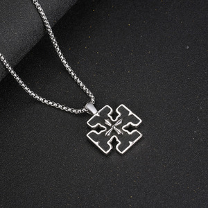 European American Style Titanium Steel <b>Cross</b> Pendant Men's Necklace Stainless Steel Geometric Design Gift SP404 - Product Image 3