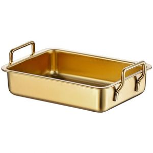 Bandeja Cuadrada de Acero Inoxidable 304 con Asa para Almacenamiento de Alimentos, Buffet, Hot Pot, Platos Fríos Coreanos, Barbacoa, Platos para Aperitivos - Product Image 3