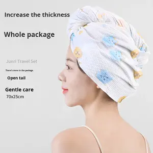 Junri Gorro de Secado de Cabello Desechable de Secado Rápido Absorbente de Agua Suave Gorro de Ducha para Baño y Champú para <span class=keywords><strong>Viajes</strong></span> y Hoteles - Product Image 5
