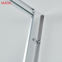 Cabine de douche coulissante de conception européenne personnalisée avec verre trempé et cadre en aluminium, taille 800x1850/900x1850, garantie de 3 ans