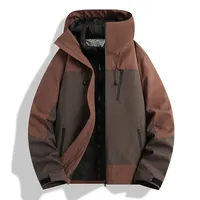 Veste noire 3-en-1, doublure matelassée et fermeture éclair imperméable, poches poitrine, capuche technique, hiver, vente en gros
