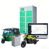 Estación de Carga Solar Fuera de la Red de 8 Ranuras con Carga Rápida PD, Gabinete de Intercambio de Baterías con Código QR para Patinetes y Bicicletas Eléctricas, IP54