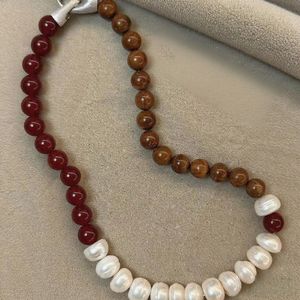 Bracelet en perles <span class=keywords><strong>d</strong></span>'eau douce chic et tendance pour femme, collier en agate de Cook avec chaîne en bambou – Fait main, personnalisé et très tendance - Product Image 4