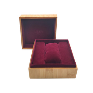 Boîte à montres en bambou, 14 cm, carrée, durable, pour le rangement de cadeaux, ornement de bureau - Product Image 3