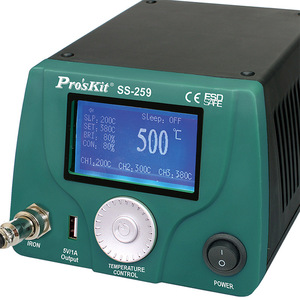 Station de soudage numérique Pro'sKit SS-259 220V thermostatée avec écran LCD et fonction de mise en veille pour soudage général - Product Image 1