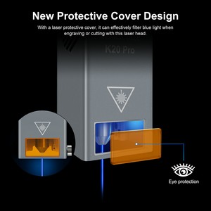 Cây <span class=keywords><strong>Laser</strong></span> K20 20W <span class=keywords><strong>Laser</strong></span> khắc đầu Bộ dụng cụ 450nm 20W màu xanh <span class=keywords><strong>Diode</strong></span> <span class=keywords><strong>Laser</strong></span> Lazer khắc đầu mô-đun CNC với không khí hỗ trợ - Product Image 5