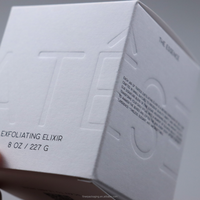 Boîte d'emballage en carton blanc certifiée FSC, logo en relief 3D, boîte cadeau cosmétique personnalisée pour la beauté bio