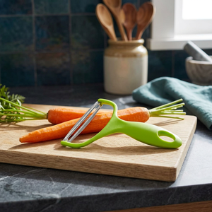 Utensilios de Cocina NOVISON, Pelador de Verduras y Frutas Manual de Acero Inoxidable y PP, Boca Ancha, Ecológico/Sostenible, Apto para Microondas - Product Image 3