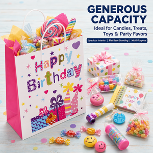 Custom Logo Printed Birthday <b>Party</b> Paper <b>Gift</b> <b>Bag</b> Ribbon Handle Kraft Paper <b>Bags</b> Eco Friendly Recycled Wholesale <b>Party</b> Favor - Product Image 5