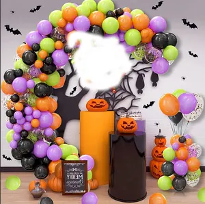 DAMAI Halloween Ballondekorationen Partyzubehör Halloween-Thema Kürbisfolie Ballon Latex-Ballonset
