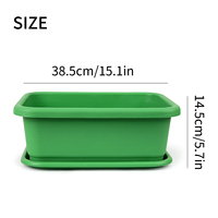 Grand pot à fleurs carré épais et durable, style minimaliste moderne Japandi, en plastique, 16,97 L, pour la maison, le jardin, le balcon, la plantation de légumes en intérieur
