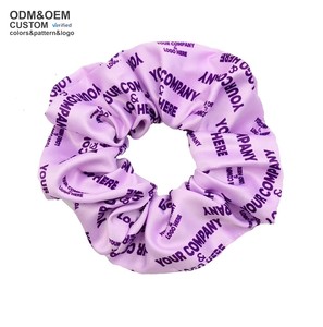 Hete Aanbieding Op Maat Gemaakt Logo Bedrukt Uw Ontwerp Naam <span class=keywords><strong>Scrunchies</strong></span> Gepersonaliseerd Patroon Satijn Zijde Haarbandjes voor Vrouwen Mode Haarband - Product Image 1