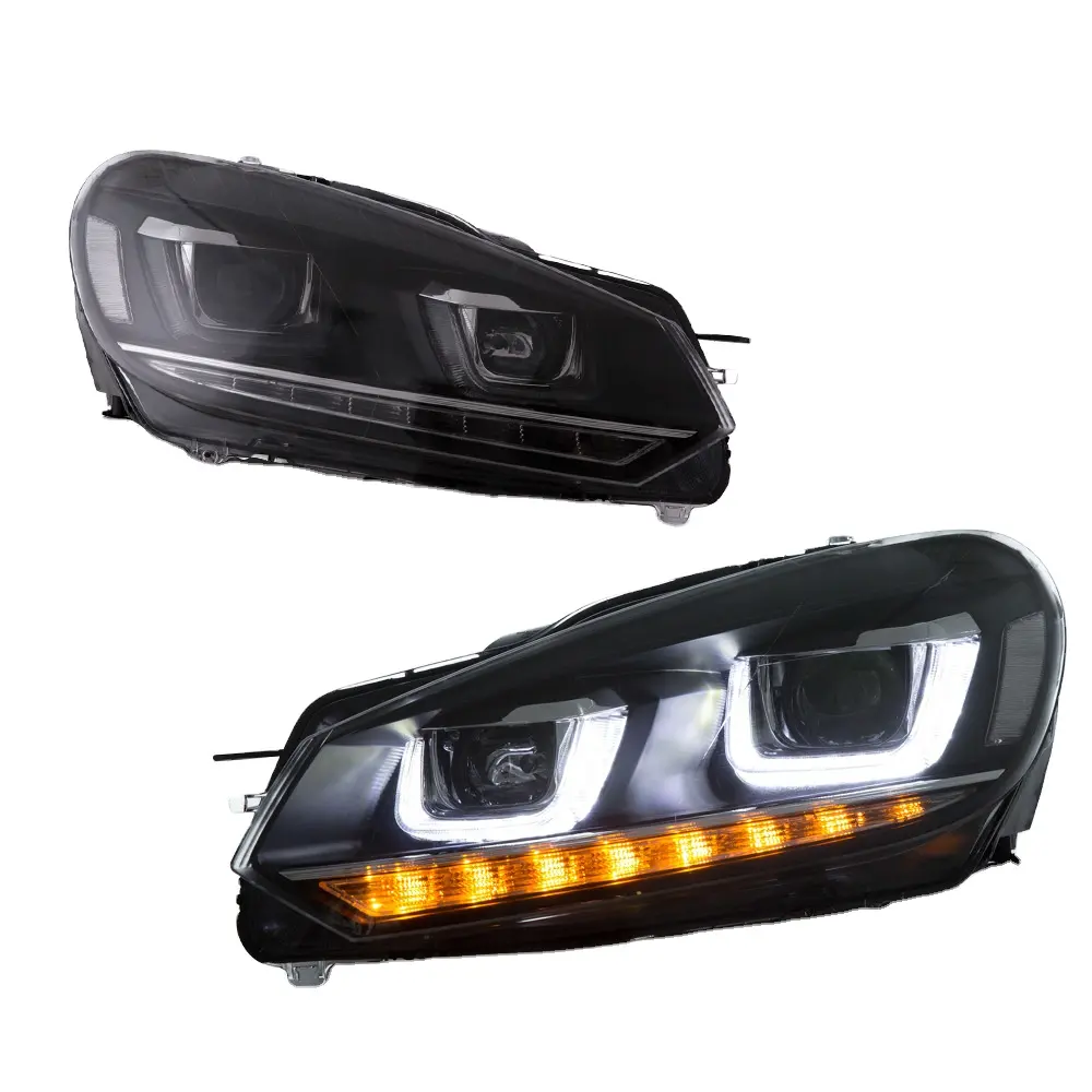 HGD Fit For VW Golf6 MK6 2010-2014 LedヘッドライトLEDヘッドランプDRLターンシグナルライトカーヘッドライトアセンブリ