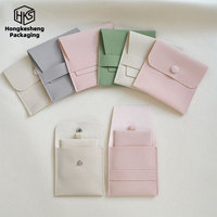 Pochette à bijoux personnalisée en microfibre douce de qualité supérieure HKSCQ avec insert rembourré, sac à bijoux portable pour le voyage, le rangement et les cadeaux