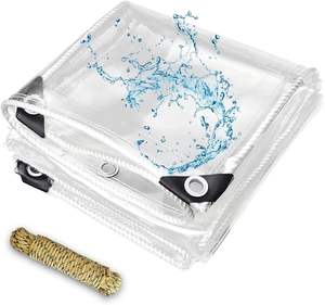 Bâches transparentes robustes imperméables 8x10ft bâche transparente en plastique avec œillets pour patio extérieur porches <span class=keywords><strong>pavillon</strong></span> plantes serre - Product Image 2
