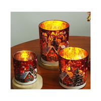 Diffuseur d'aromathérapie parfumé de Noël en verre, coupé au laser, creux, électroplaqué, sans flamme, parfum longue durée pour