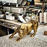 Sculpture Moderne Personnalisable en Résine, Statue de Taureau, Figurine de Vache de Wall Street, Modèle Peint à la Main, Fait Main, pour Salon, Bureau, Étude