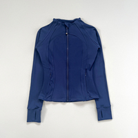 Veste de sport légère pour femmes grande taille, veste de yoga décontractée à manches longues avec fermeture éclair, haut de course respirant avec logo sur le devant