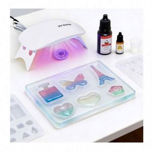 TOYSRUNNER OEM Custom Jewelry Resin Craft Making Kit Keychain MODEL Crystal Clear Hard Cure UV Light <b>Silicone</b> Molds <b>Tools</b> - Product Image 6