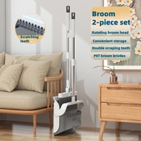 1688 Taobao maison pliable PET matériel balai et pelle à poussière antiadhésif cheveux grattoir dents Double couche grattoir dents outil de balayage