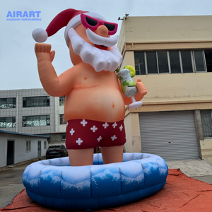 Decoración inflable de Papá Noel con soplador desmontable Decoración de fiesta de Navidad para interiores y exteriores - Product Image 3