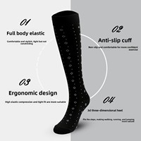 Chaussettes de course à compression graduée personnalisées, hauteur genou, respirantes, élastiques, soutien athlétique pour l'entraînement, hommes et femmes, vente en gros