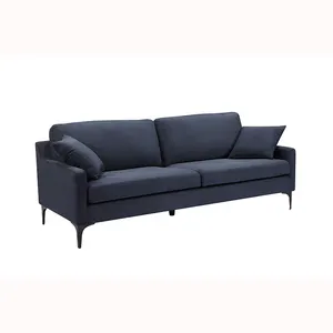 Set sofa desain furnitur rumah, bahan kain pelapis beludru gaya mewah 3 + 1 + 2 Sofa ruang tamu