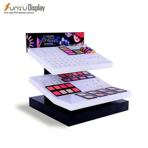 Custom Design 3 Tier Acrylic Cosmetic Display Stand Make Up Display Stand For Counter