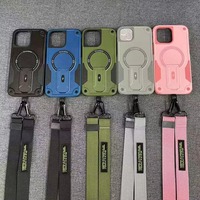 Nouvelle Conception 2026 – Étui de Téléphone Luxe 2-en-1 avec Sangle Bandoulière et Collier, Coque Arrière Blindée en PC et TPU avec Support Magnétique Dissimulé