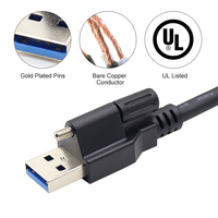 Cable de visión artificial USB3.0 de alta calidad tipo A a macho Micro-B con accesorio de tornillo de mariposa 4P para equipo visual