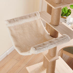 Bodenhoher Katzenbaum Höhenverstellbar Sehr Schlank, Hoher Kletter-Aktivitätsbereich für Katzen mit Kratzbaum, Gemütliches Bett - Product Image 3